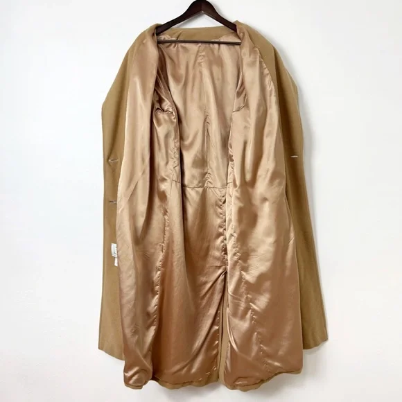 Vintage Camel Hair Coat Neimans Marcus Maxi Coat Tan Long 80s 90s Classic - Picture 13 of 14